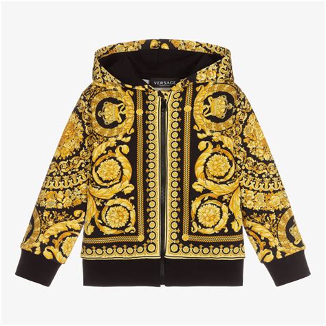 versace hoodie gold|versace barocco hoodie.